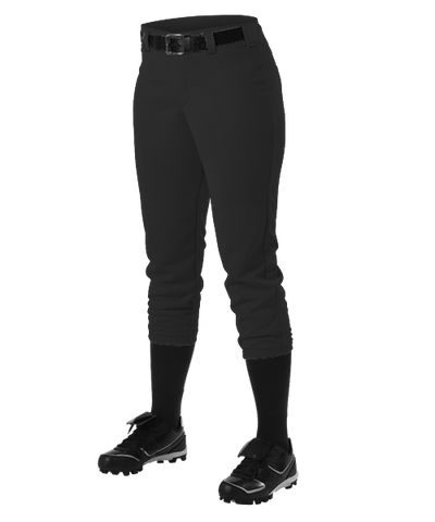 Alleson Fastpitch Black Pants with Belt Loops