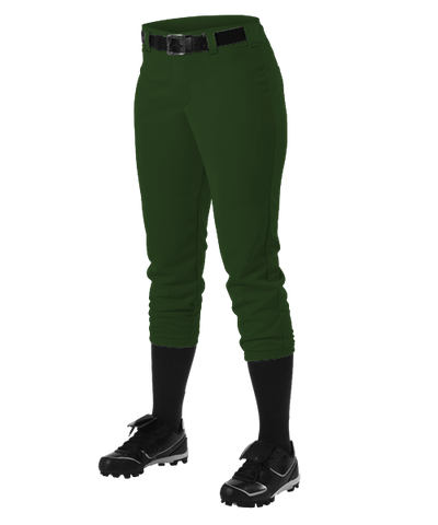 Alleson Fastpitch Dark Green Pants with Belt Loops
