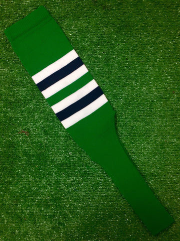 Baseball Stirrups 8" Kelly Green with White and Navy Stripes