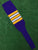 Baseball Stirrups 9" Purple with Gold White and Purple Stripes