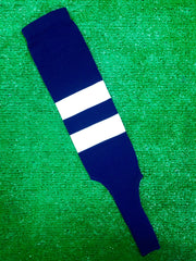 Baseball Stirrups 6" Navy Blue with Two White Thick Stripes