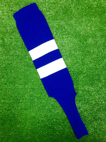 Baseball Stirrups 6" Royal Blue with Two White Thick Stripes