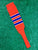 Baseball Stirrups 4" or  8" Orange with Royal Blue Stripes Trimmed with White