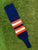 Baseball Stirrups 4" Royal Blue with Orange and White Stripes