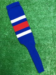 Baseball Stirrups 8" Royal Blue with Thin White Thick Red Thin White Stripes