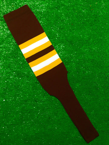 Baseball Stirrups 8" Maroon with Gold and White Stripes