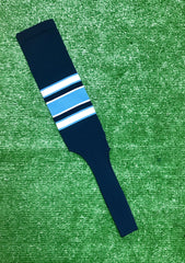 Baseball Stirrups 8" Navy Blue with White and Columbia Blue Stripes with Trim