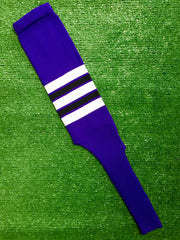 Baseball Stirrups 9" Purple with White, Black and Purple Stripes