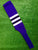 Baseball Stirrups 9" Purple with White, Black and Purple Stripes