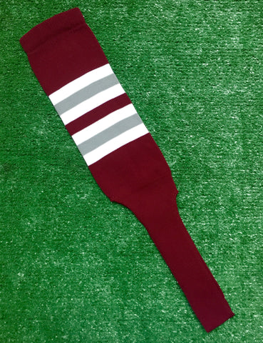 Baseball Stirrups 8" Cardinal with White and Gray Stripes