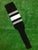 Baseball Stirrups 8" Black with Thin Gray Thick White Thin Gray Stripes