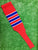 Baseball Stirrups 4" or 8" Red with Royal Blue Stripes Trimmed with White