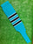 Baseball Stirrups 4" or 6" Teal with Black Stripes Trimmed with White