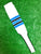 Baseball Stirrups 9" White with Columbia Blue Black and White Stripes