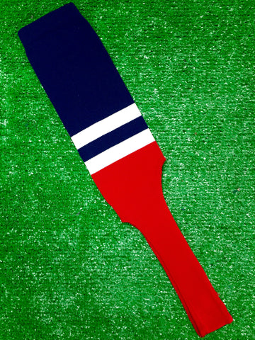 Baseball Stirrups 8" Navy Blue with Two White Stripes Red Bottom