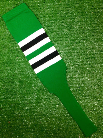 Baseball Stirrups 8" Kelly Green with White and Black Stripes