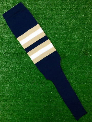 Baseball Stirrups 8" Navy Blue with Vegas Gold and White Stripes