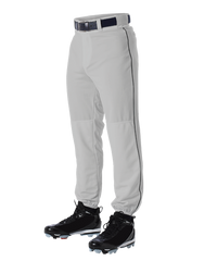 Alleson 605PLP 605PLPY Gray With Black Baseball Pants with Elastic Bottom
