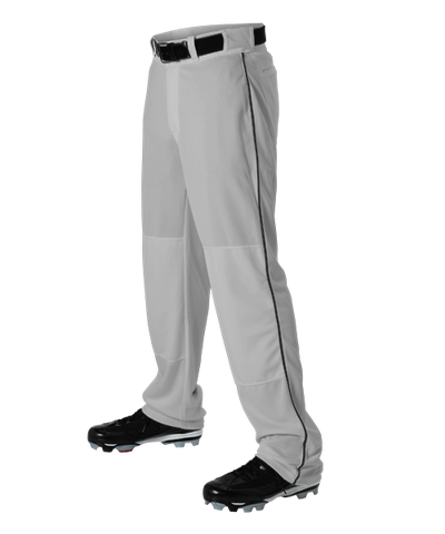 Alleson Baseball Gray Pants with Braid (Various Colors), Youth and Adult sizes