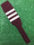 Baseball Stirrups 8" Maroon with Three White Stripes