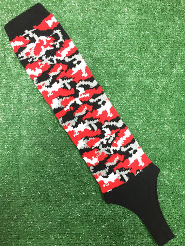 Baseball Black Full Camo 5" Stirrups Black, Red, White and Gray
