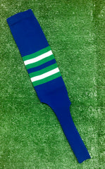 Baseball Stirrups 8" Royal Blue with Kelly Green and White Stripes