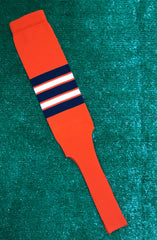 Baseball Stirrups 8" Orange with Navy White and Orange Stripes
