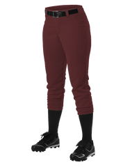 Alleson Fastpitch Maroon Pants with Belt Loops