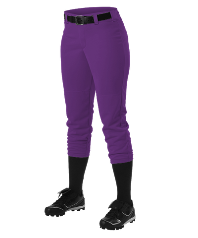 Alleson Fastpitch Purple Pants with Belt Loops