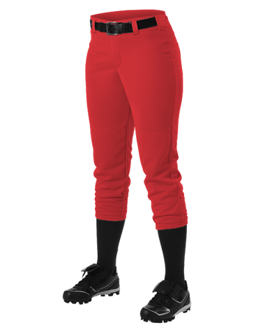 Alleson Fastpitch Scarlet Pants with Belt Loops