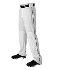 Alleson Baseball White Pants with Braid (Various Colors), Youth and Adult sizes