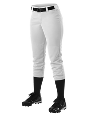 Alleson Fastpitch White Pants with Belt Loops