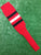 Baseball Stirrups 8" Red with Three Stripes Black White Black
