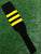 Baseball Stirrups 8" Black with Three Gold Stripes