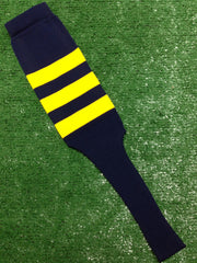 Baseball Stirrups 8" Navy with Three Gold Stripes