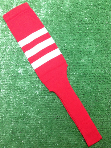 Baseball Stirrups 6" or 8" Red with Three White Stripes