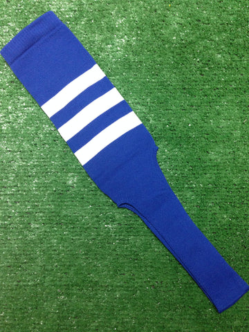 Baseball Stirrups 6" or 8" Royal Blue with Three White Stripes