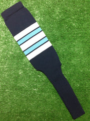 Baseball Stirrups 8" Navy Blue with White Columbia Blue and Navy Stripes