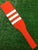 Baseball Stirrups 8" Orange with White Stripes Trimmed with Gray