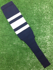 Baseball Stirrups 4" 6" or 8" Navy with Thin Thick Thin White Stripes