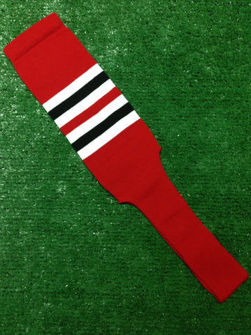 Baseball Stirrups 4" or 8" Red with White and Black Stripes