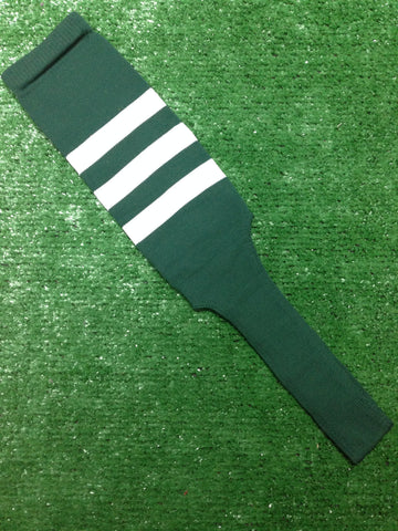 Baseball Stirrups 8" Dark Green with Three White Stripes