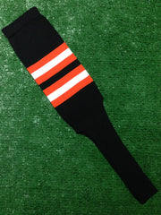 Baseball Stirrups 8" Black with Orange and White Stripes