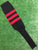 Baseball Stirrups 8" Black with Three Red Stripes